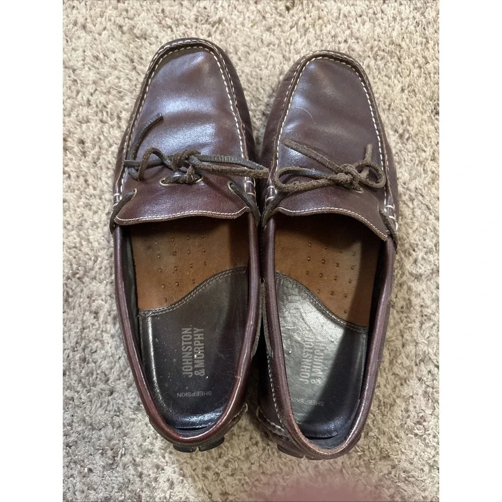Johnson & Murphy Leather Loafers Shoes Brown Men's 9‎ M Slip On